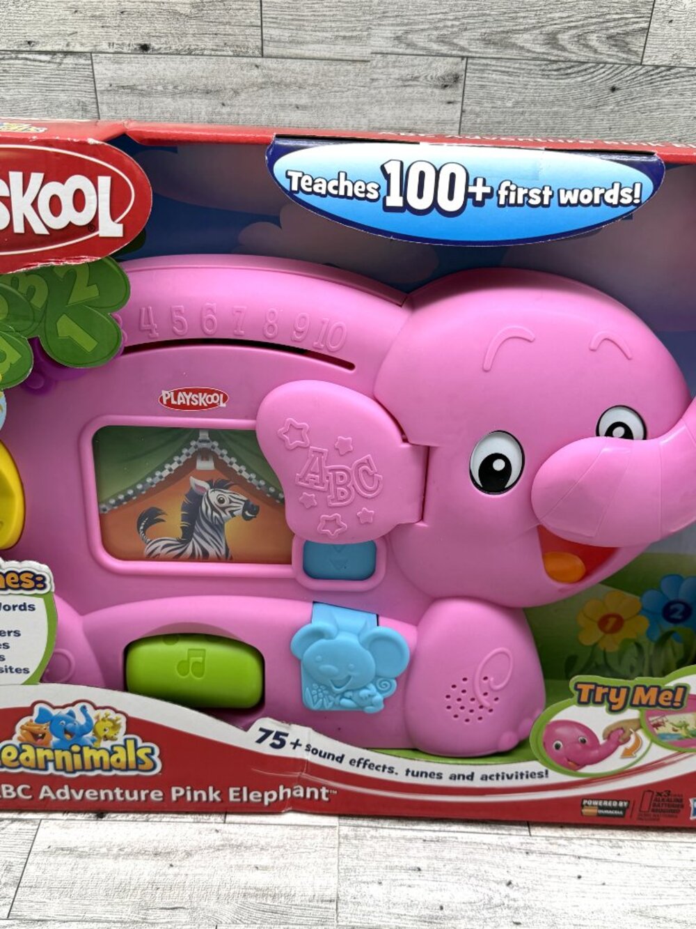 Brand NIB Playskool Learnimals "ABC Adventure Pink Elephant"-Tested/Works